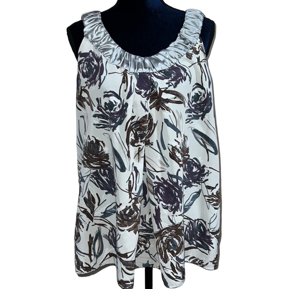 Simply Vera Wang Size 12 Dressy Tank Purple Ivory Gray